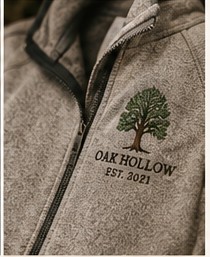 Representative concept image of business logo embroidery