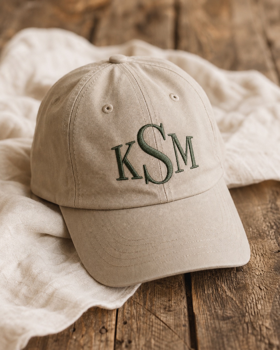 Generated concept image of a monogrammed cap